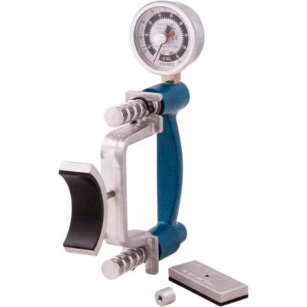 Baseline® Standard Hydraulic Hand Dynamometer/MMT Combo Kit with Push Attachments, Blue